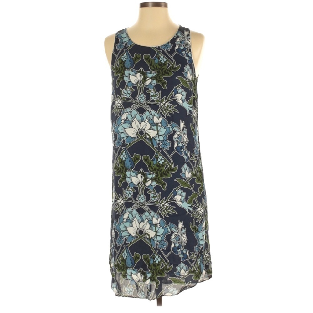 NWT Massimo Dutti Blue Floral Sleeveless Dress